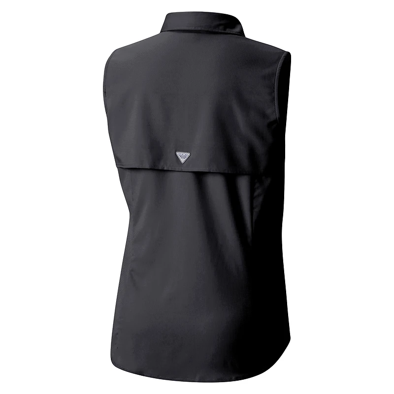 Women's Columbia  Black Atlanta Falcons PFG Tamiami Omni-Shade Sleeveless Button-Up Shirt