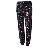 Ensemble de nuit pour femme Concepts Sport Black Atlanta Falcons avec t-shirt à manches longues et pantalon couleur châtain