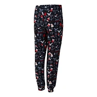 Ensemble de nuit pour femme Concepts Sport Black Atlanta Falcons avec t-shirt à manches longues et pantalon couleur châtain