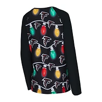 Ensemble haut à manches longues et pantalon en tricot raglan Garland pour femme Concepts Sport Black Atlanta Falcons