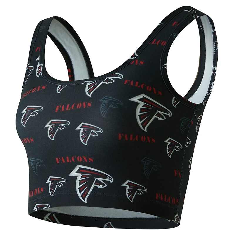 Brassière Concepts Sport noire à imprimé mosaïque des Falcons d'Atlanta pour femme