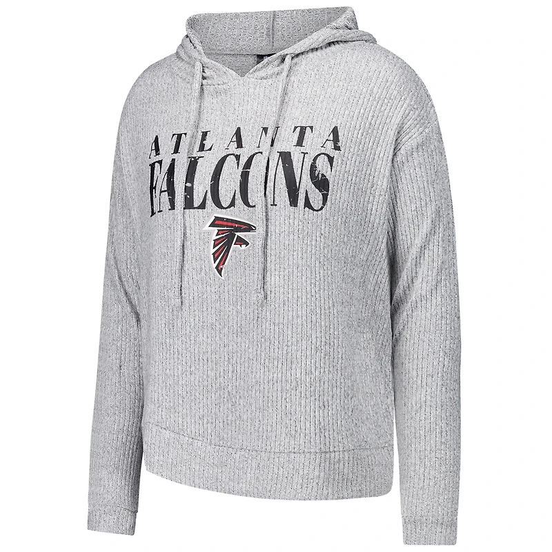 Ensemble sweat à capuche et short manches longues gris Atlanta Falcons Juniper pour femme