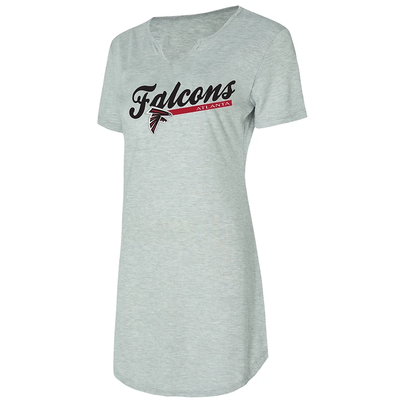 Chemise de nuit en tricot gris pour femme Concepts Sport Atlanta Falcons Petition