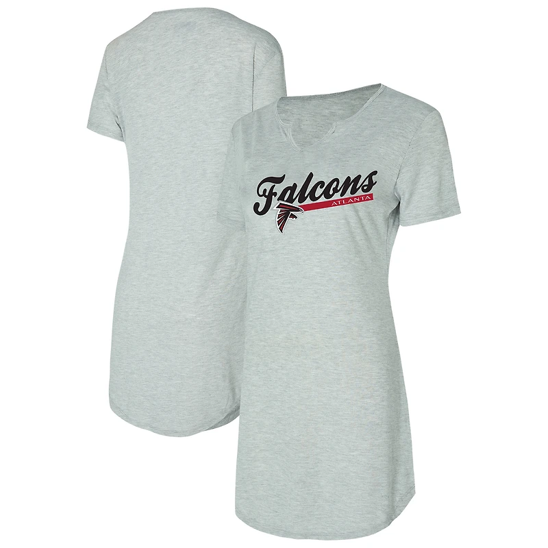 Chemise de nuit en tricot gris pour femme Concepts Sport Atlanta Falcons Petition