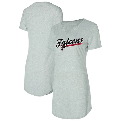 Chemise de nuit en tricot gris pour femme Concepts Sport Atlanta Falcons Petition