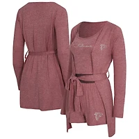 Ensemble débardeur, short et peignoir Rigor pour femme Concepts Sport rouge chiné des Falcons d'Atlanta