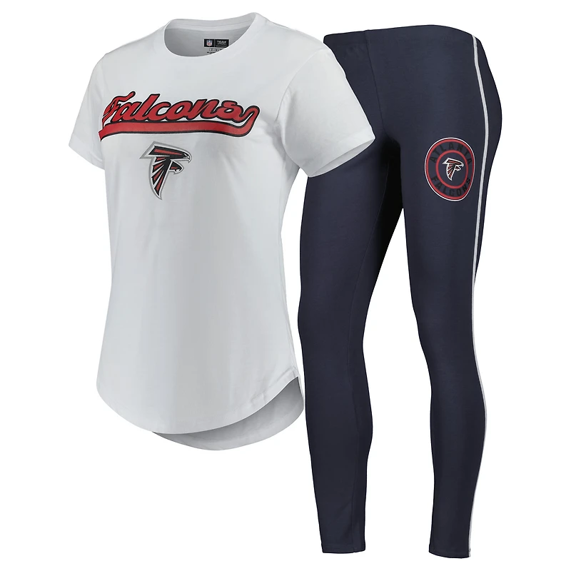 Women's Concepts Sport White/Charcoal Atlanta Falcons Sonata Top & Leggings Sleep Set