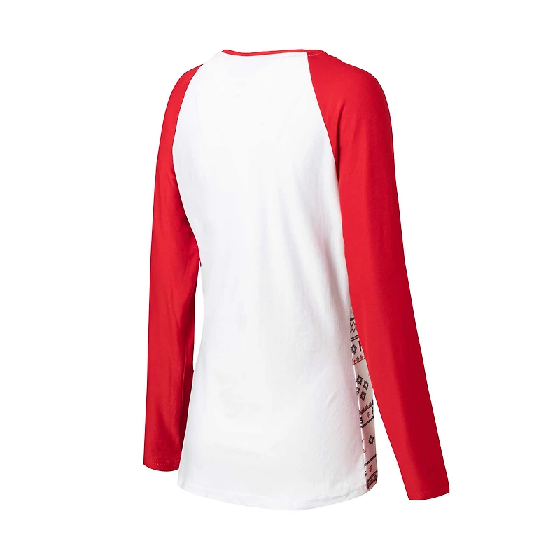 Women's Concepts Sport White/Red Atlanta Falcons Tinsel Raglan Long Sleeve Top & Pants Sleep Set