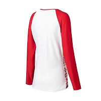 Women's Concepts Sport White/Red Atlanta Falcons Tinsel Raglan Long Sleeve Top & Pants Sleep Set