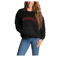 Women's Cuce Black Atlanta Falcons Chenille Jeweled Sweatshirt