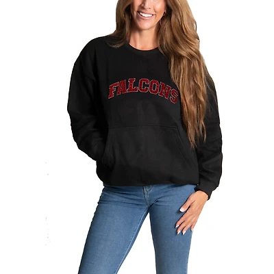 Women's Cuce Black Atlanta Falcons Chenille Jeweled Sweatshirt