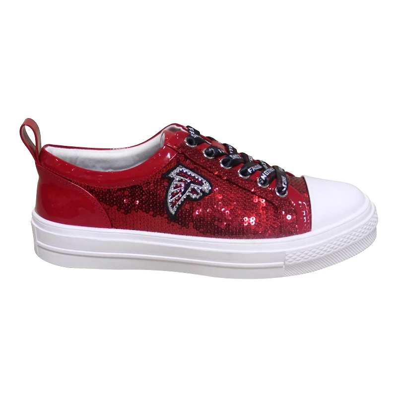 Baskets à paillettes rouges Cuce de l'équipe des Falcons d'Atlanta pour femmes