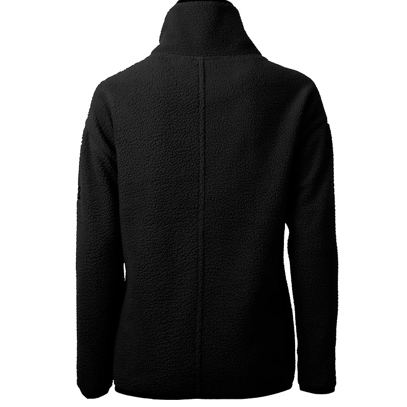 Veste en polaire demi-zippée à logo rétro Cascade Eco Sherpa pour femme, noire, Cutter & Buck, des Falcons d'Atlanta