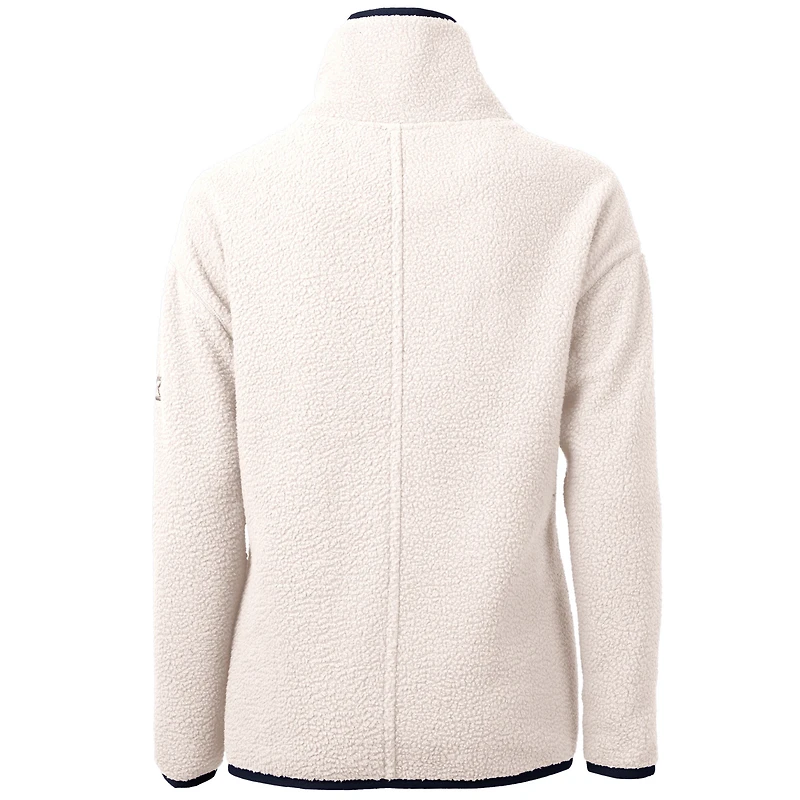 Women's Cutter & Buck Cream Atlanta Falcons Americana Cascade Eco Sherpa Fleece Half-Zip Pullover Jacket