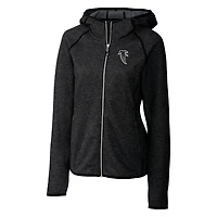 Veste zippée intégrale pour femme Cutter & Buck Heather Anthracite Atlanta Falcons Throwback Logo Mainsail