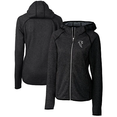 Veste zippée intégrale pour femme Cutter & Buck Heather Anthracite Atlanta Falcons Throwback Logo Mainsail