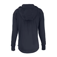 Women's Cutter & Buck  Navy Atlanta Falcons Daybreak Eco Recycled Half-Zip Hoodie