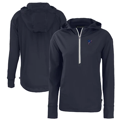 Women's Cutter & Buck  Navy Atlanta Falcons Daybreak Eco Recycled Half-Zip Hoodie