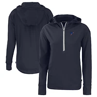 Women's Cutter & Buck  Navy Atlanta Falcons Daybreak Eco Recycled Half-Zip Hoodie