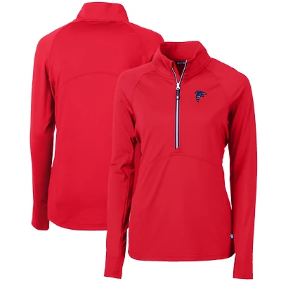 Women's Cutter & Buck Red Atlanta Falcons Adapt Eco Knit Stretch Recycled Half-Zip Pullover Top