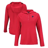 Women's Cutter & Buck Red Atlanta Falcons Americana Coastline Epic Comfort Eco Recycled Raglan Pullover Hoodie