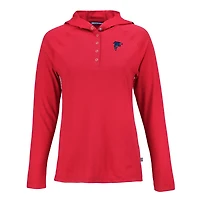 Women's Cutter & Buck Red Atlanta Falcons Americana Coastline Epic Comfort Eco Recycled Raglan Pullover Hoodie
