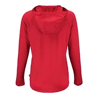 Women's Cutter & Buck Red Atlanta Falcons Americana Coastline Epic Comfort Eco Recycled Raglan Pullover Hoodie