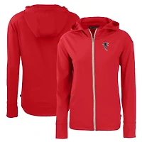 Sweat à capuche demi-zip écologique recyclé pour femme Cutter & Buck Red Atlanta Falcons Throwback Daybreak
