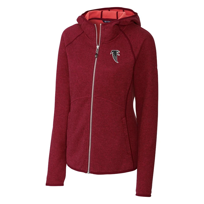 Women's Cutter & Buck Red Atlanta Falcons Throwback Logo Mainsail Full-Zip Jacket