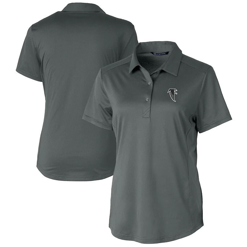 Women's Cutter & Buck Steel Atlanta Falcons Throwback Logo Prospect Textured Stretch Polo