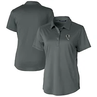 Women's Cutter & Buck Steel Atlanta Falcons Throwback Logo Prospect Textured Stretch Polo