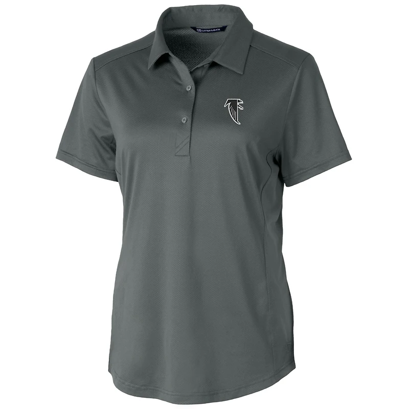 Women's Cutter & Buck Steel Atlanta Falcons Throwback Logo Prospect Textured Stretch Polo
