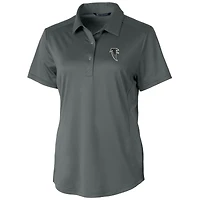 Women's Cutter & Buck Steel Atlanta Falcons Throwback Logo Prospect Textured Stretch Polo