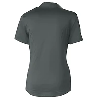 Women's Cutter & Buck Steel Atlanta Falcons Throwback Logo Prospect Textured Stretch Polo