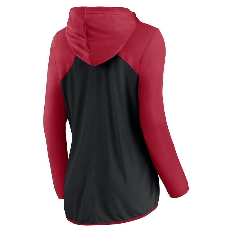 Women's Fanatics Black/Red Atlanta Falcons Forever Fan Full-Zip Hoodie