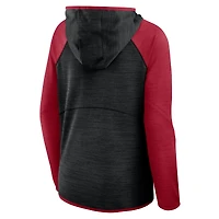 Women's Fanatics Black/Red Atlanta Falcons Redzone End Around Pass Raglan Full-Zip Hoodie