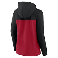 Women's Fanatics Black/Red Atlanta Falcons Take The Field Color Block Full-Zip Hoodie