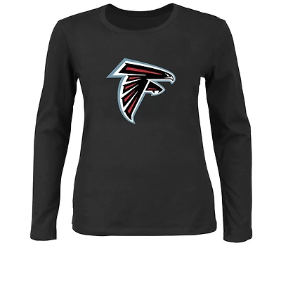 Women's Fanatics Black Atlanta Falcons Plus Primary Logo Long Sleeve T-Shirt