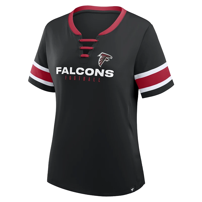 T-shirt à lacets Athena Redzone Draw Play des Falcons d'Atlanta pour femme