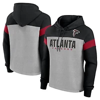 Sweat à capuche enfiler pour femme Fanatics Heather Grey/Black Atlanta Falcons Bold Play Call