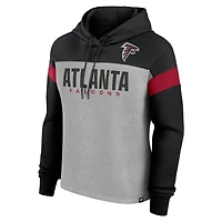 Sweat à capuche enfiler pour femme Fanatics Heather Grey/Black Atlanta Falcons Bold Play Call
