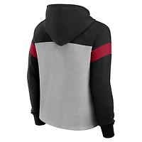 Sweat à capuche enfiler pour femme Fanatics Heather Grey/Black Atlanta Falcons Bold Play Call