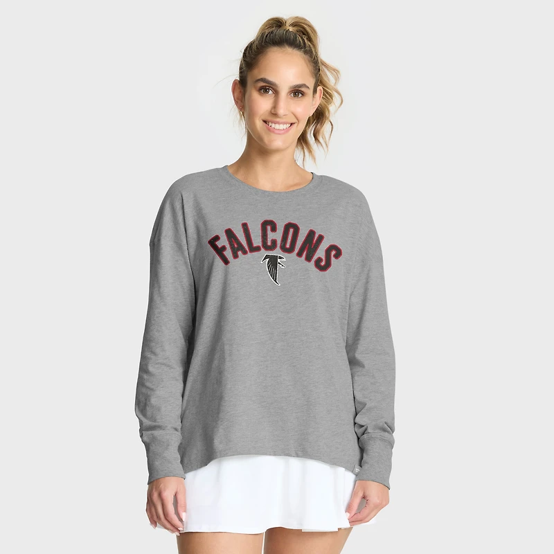 T-shirt à manches longues Fanatics Heather Grey Atlanta Falcons Hometown Legacy pour femme