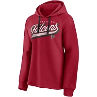 Women's Fanatics Red Atlanta Falcons First Contact Raglan Pullover Hoodie