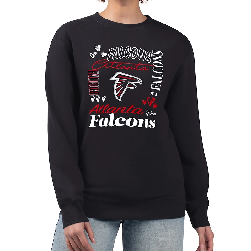 Sweat-shirt en polaire noir à motif collage des Falcons d'Atlanta pour femme G-III 4Her par Carl Banks