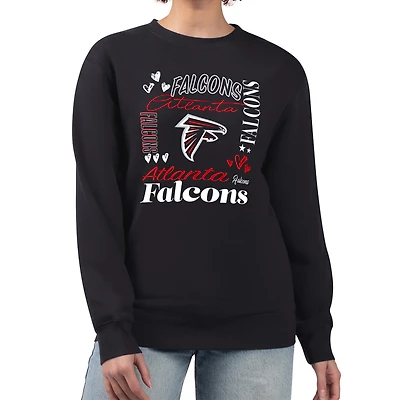 Sweat-shirt en polaire noir à motif collage des Falcons d'Atlanta pour femme G-III 4Her par Carl Banks