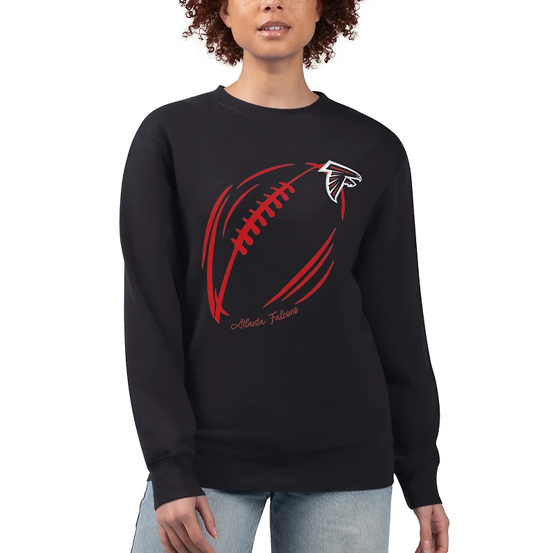 Sweat-shirt à capuche en molleton tri-blend noir G-III 4Her by Carl Banks pour femme, avec logo des Falcons d'Atlanta