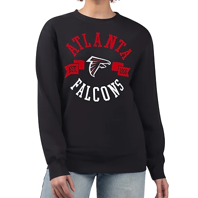 Sweat-shirt en polaire noir à imprimé graphique G-III 4Her par Carl Banks pour femme, motif grand format des Falcons d'Atlanta
