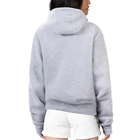 Women's G-III 4Her by Carl Banks Heather Gray Atlanta Falcons Football Logo Fleece Tri-Blend Pullover Hoodie