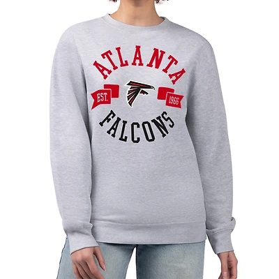 Sweat-shirt en polaire à imprimé graphique G-III 4Her par Carl Banks pour femme, gris chiné, des Falcons d'Atlanta.